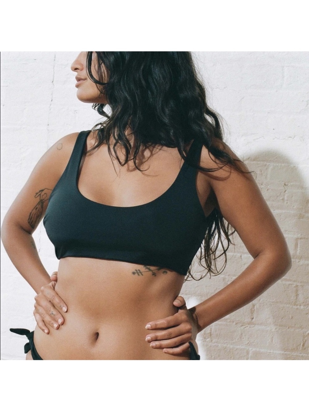 Mara Hoffman Lira Black Scoop Neck Tank Bikini Top XL